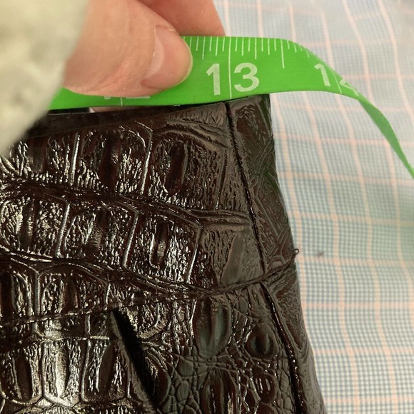 Rachel Comey Skirt Womens Sz 0 Brown Faux Leather Pencil Crocodile Buttons - Picture 8 of 10